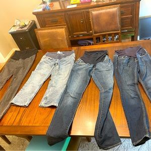 4 pairs of maternity jeans (size small, H&M and old navy)